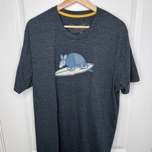 Howler Bros Men’s Gray T-Shirt with Armadillo Graphic